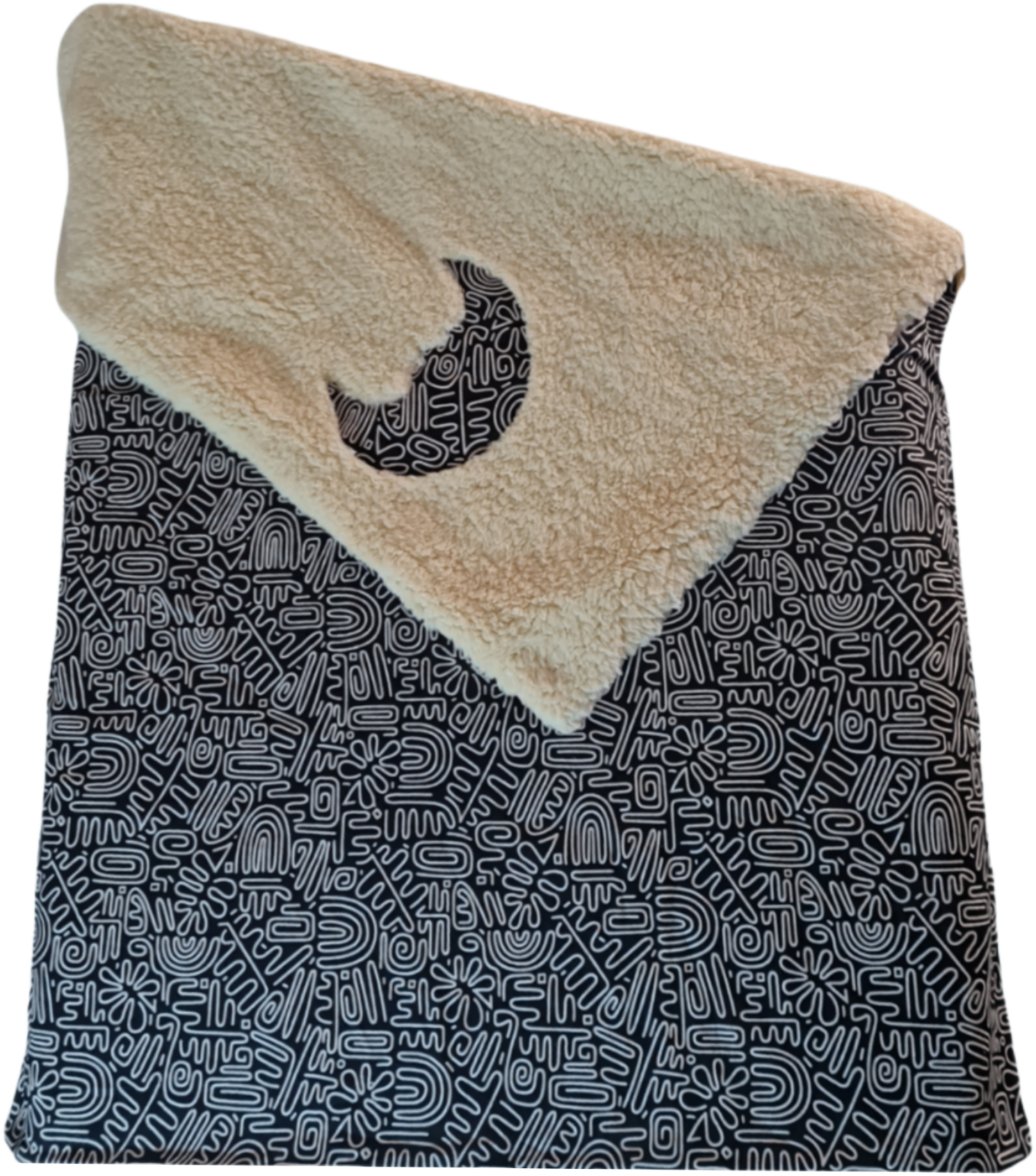 [B2C] - Mini couverture plaid home déco - Modèle PLAIN 1 à 3 appliqués - Taille L [ZTBL-MP1A]