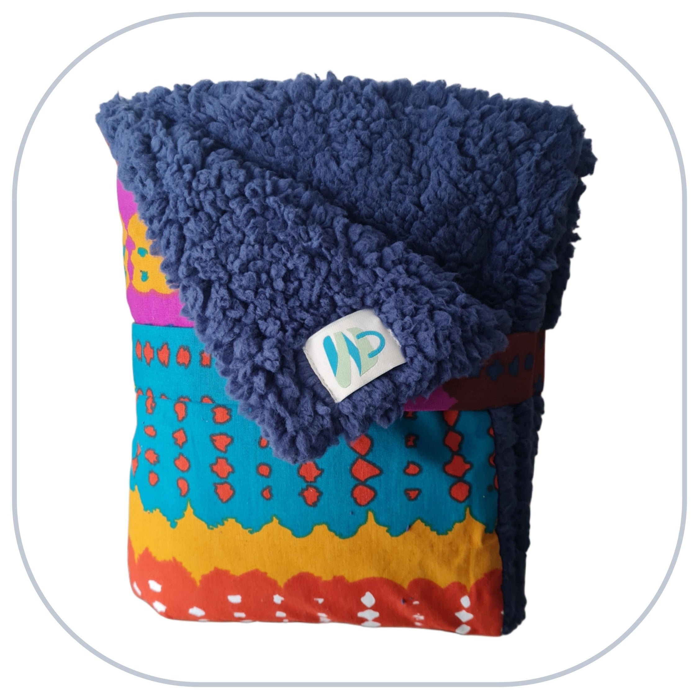 [B2C] - Mini couverture plaid home déco - Modèle PLAIN 1 à 3 appliqués - Taille L [ZTBL-MP1B]