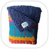 [B2B] - Mini couverture plaid home déco - Modèle PLAIN 1 à 3 appliqués - Taille L [ZTBL-MP1B]