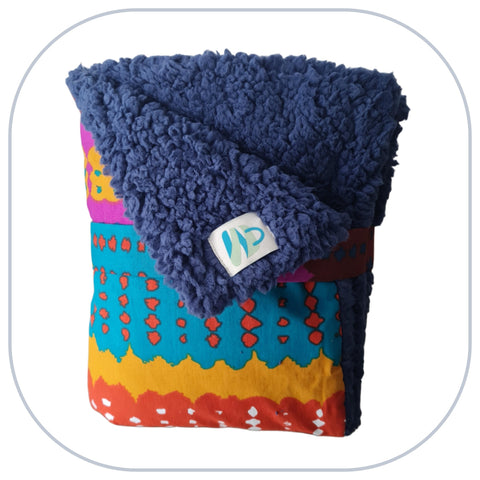 [B2B] - Mini couverture plaid home déco - Modèle PLAIN 1 à 3 appliqués - Taille L [ZTBL-MP1B]