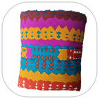 [B2C] - Mini couverture plaid home déco - Modèle PLAIN 1 à 3 appliqués - Taille L [ZTBL-MP1B]