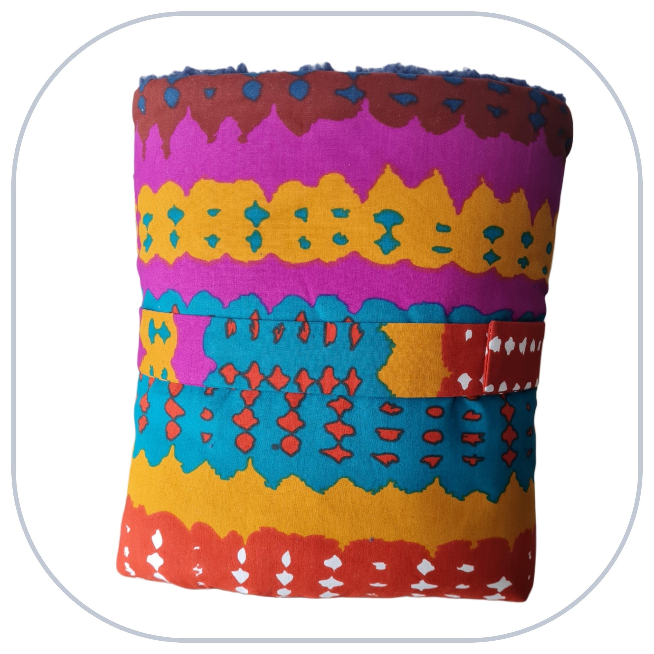 [B2C] - Mini couverture plaid home déco - Modèle PLAIN 1 à 3 appliqués - Taille L [ZTBL-MP1B]