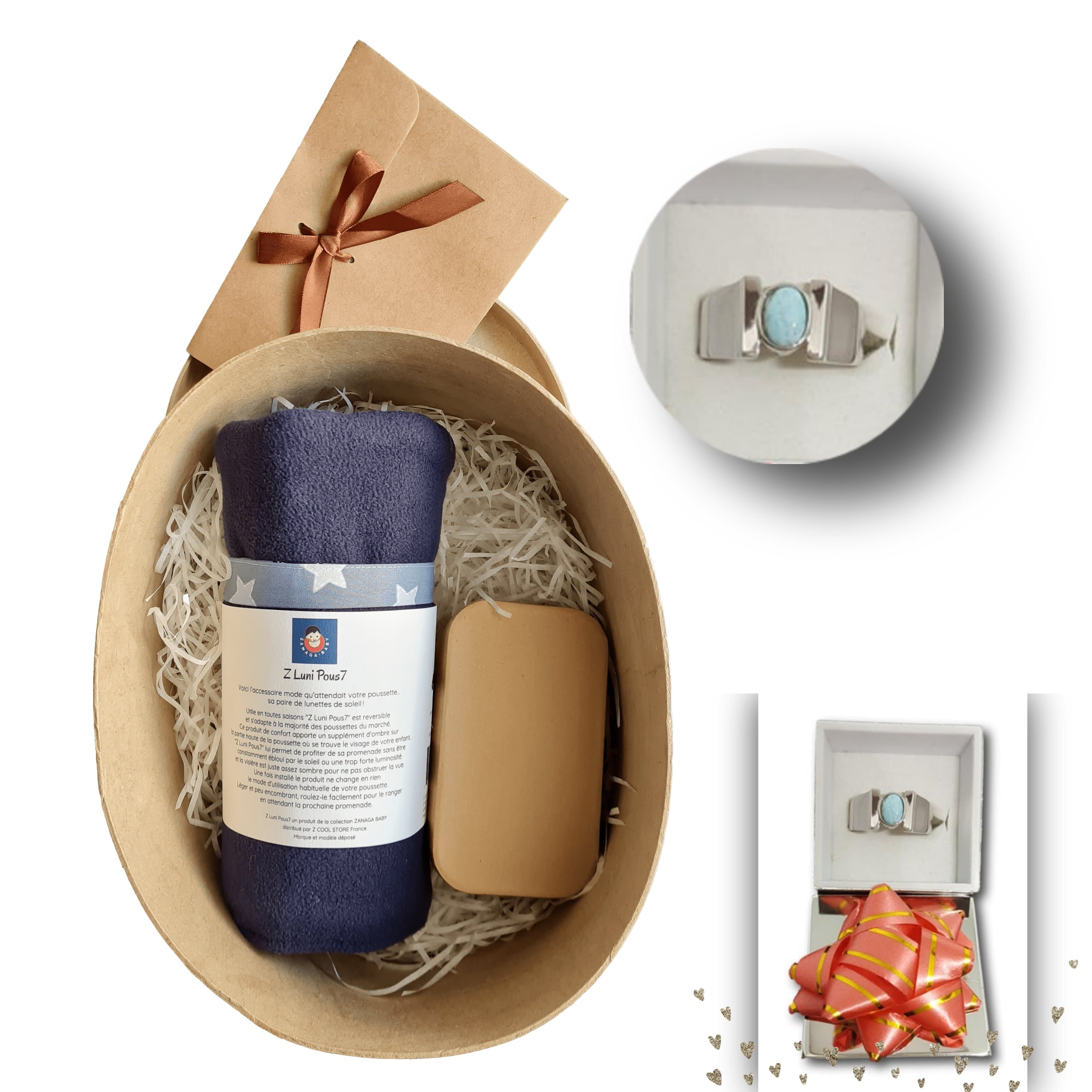 BOX Bijoux Maman-Bébé "DELICATE" - Bague argent rhodié [BOX BT5-FREU B2B]