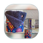 Z Tiny Blanket sherpa Couverture "EVEIL bébé - Marine"